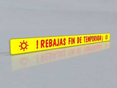 Stopper publicitario iluminado, ideal para señalización en puntos de venta.